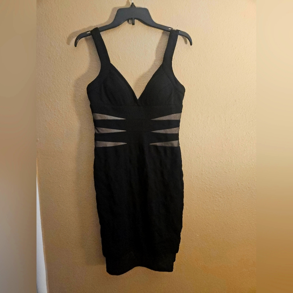 Black strapless mini dress size 8